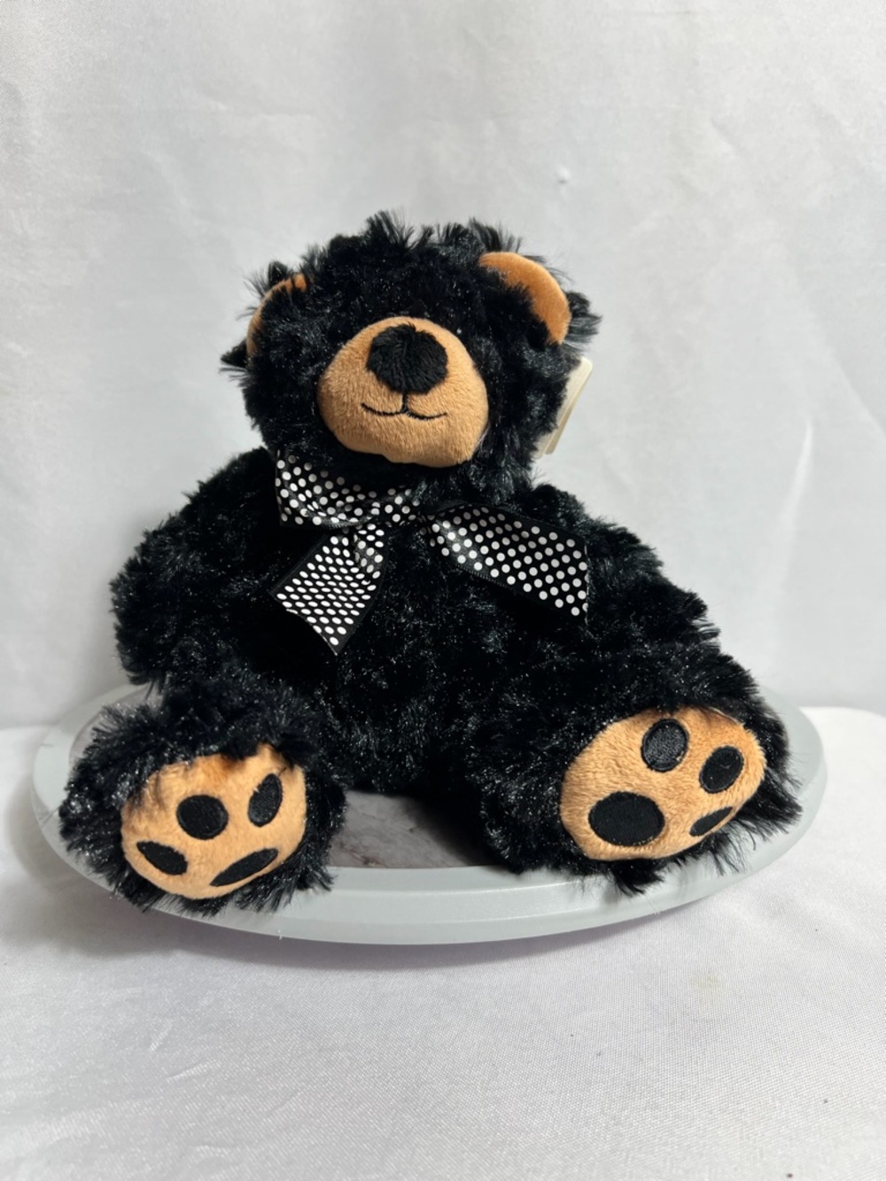 Unipak Black Teddy Bear Plush 6” Tiny Vera w Paws Polka Dot Bow 2018